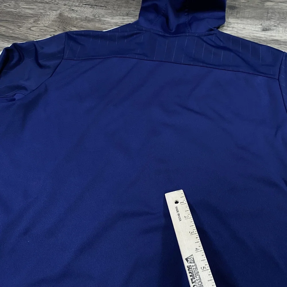 Adidas Hoodie Mens XL Navy Blue Blacksburg Soccer Pullover 3‎ Stripe Sweatshirt
